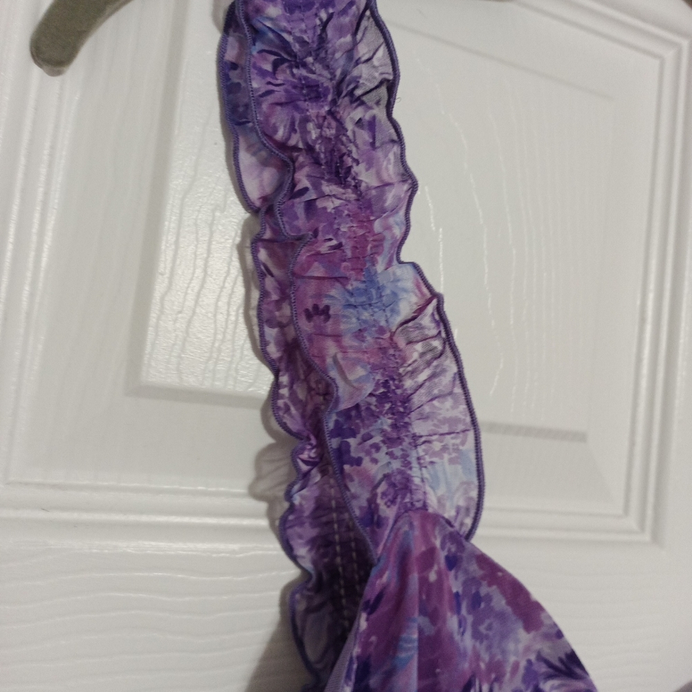 Connected Purple Floral Print Lined Sweetheart Dress Size 14 - Picture 3 of 7